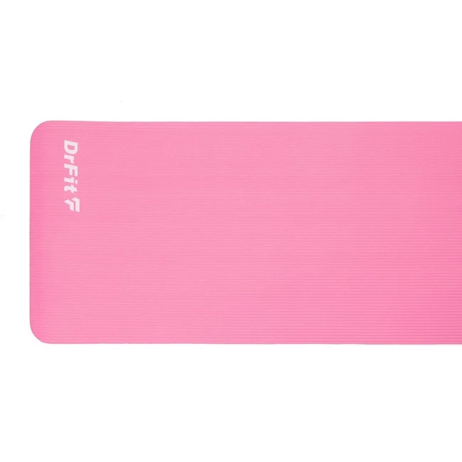 DrFit NBR grubsza antypoślizgowa mata do ćwiczeń fitnessu, jogi i rehabilitacji różowa