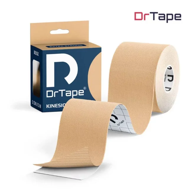 Zestaw do tapingu DrTape + Muller Tuffner – 3 taśmy i spray zwiększający przyczepność