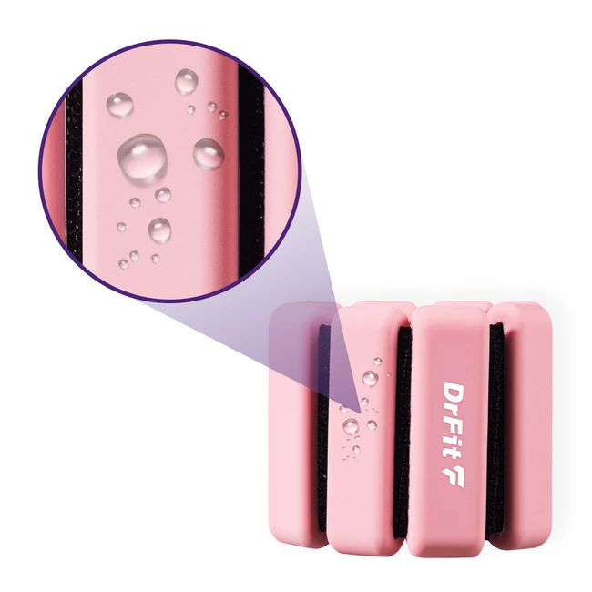 DrFit regulowane obciążniki silikonowe na kostki i nadgarstki 0,45 kg (para) różowe