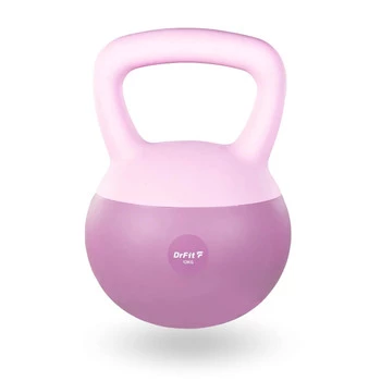 DrFit Kettlebell odważnik winylowy do ćwiczeń siłowych fioletowy 12kg