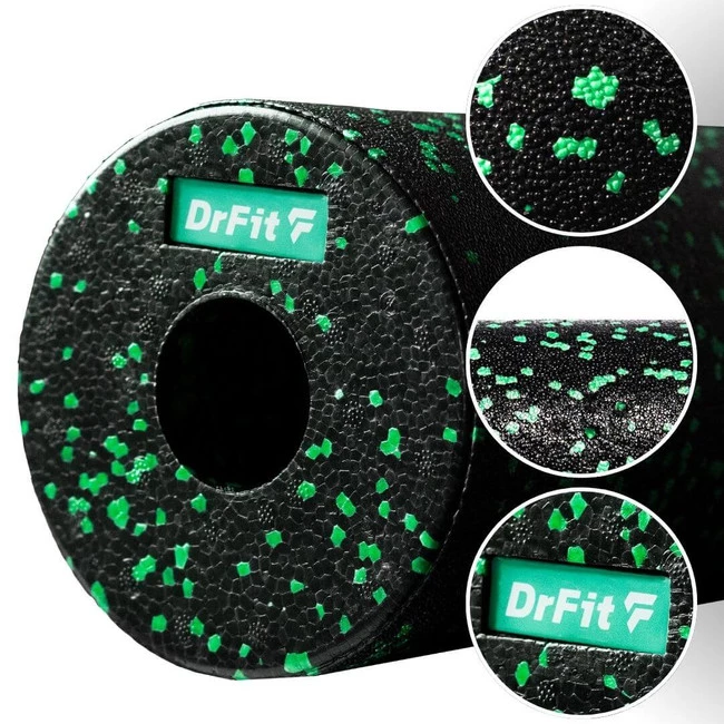 DrFit Zestaw piankowych rollerów do masażu i rehabilitacji - 4 elementy zielone kropki