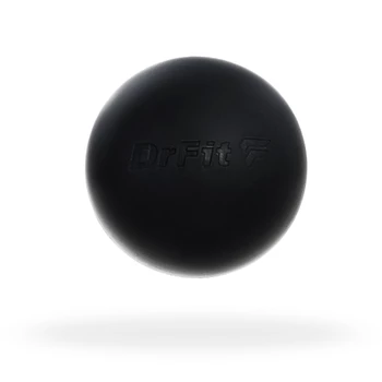 DrFit Silikonowa piłka gładka Lacrosse do masażu i rehabilitacji  kompaktowa ø 6,5 cm czarna