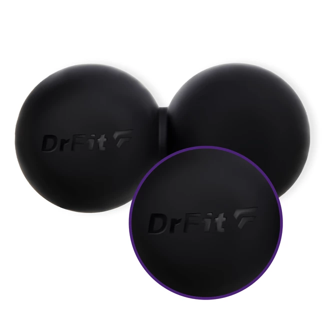 DrFit Podwójna gładka silikonowa piłka Lacrosse duoball do masażu czarna
