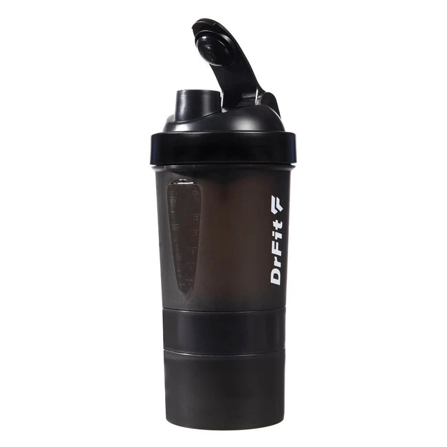 DrFit Bidon shaker zestaw wieloelementowy 500 ml czarny