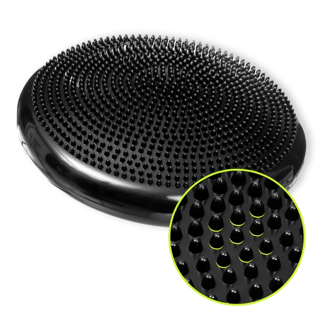 DrFit Poduszka balansowa z wypustkami sensorycznymi z pompką czarna