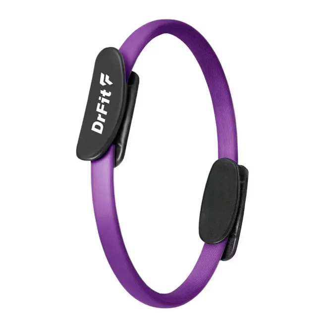 Zestaw treningowy DrFit fioletowy – mata NBR, ring pilates i taśma oporowa 5,4 kg
