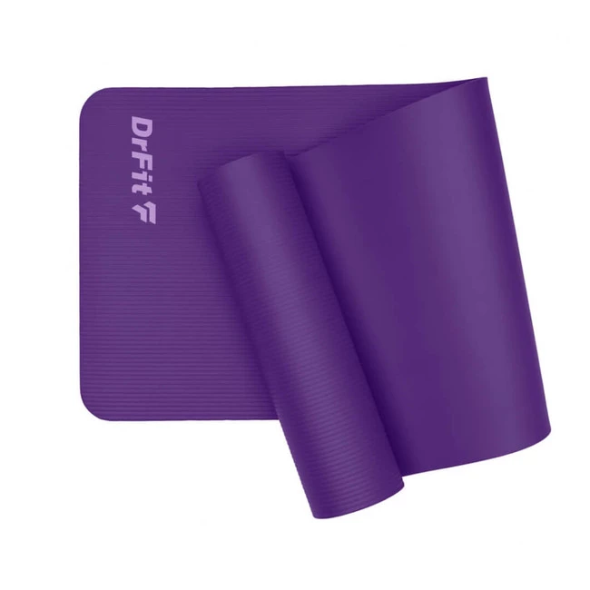 DrFit NBR grubsza antypoślizgowa mata do ćwiczeń fitnessu, jogi i rehabilitacji fioletowa