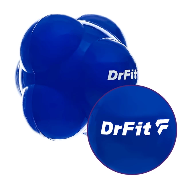 DrFit Piłka do treningu refleksu sensoryczna do ćwiczeń zręcznościowych niebieska