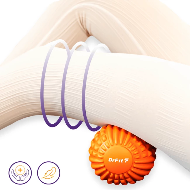 DrFit Piłka sensoryczna do masażu kompaktowa pomarańczowa