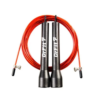 DrFit Skakanka treningowa z łożyskami Speed Rope czarna + czerwona linka regulowana 3 m
