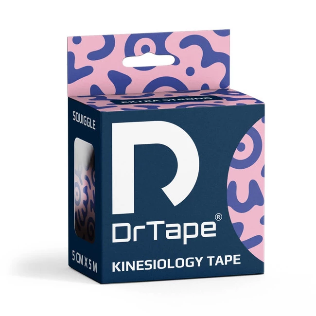 DrTape mocna wodoodporna taśma do tejpingu 5cm x 5m doodles różowo - niebieski