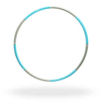 DrFit Hula hop gładkie składane koło treningowe 8-elementowe do modelowania sylwetki ø 100 cm szaro-niebieskie