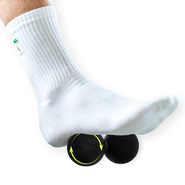 DrFit Podwójna gładka silikonowa piłka Lacrosse duoball do masażu czarna