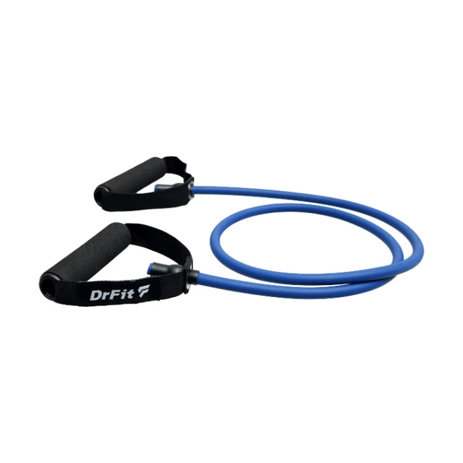 DrFit lateksowa guma oporowa z uchwytami niebieska