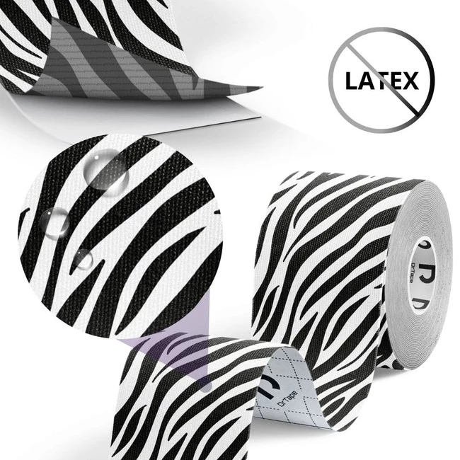 DrTape mocna wodoodporna taśma do tejpingu 5 cm x 5 m Zebra