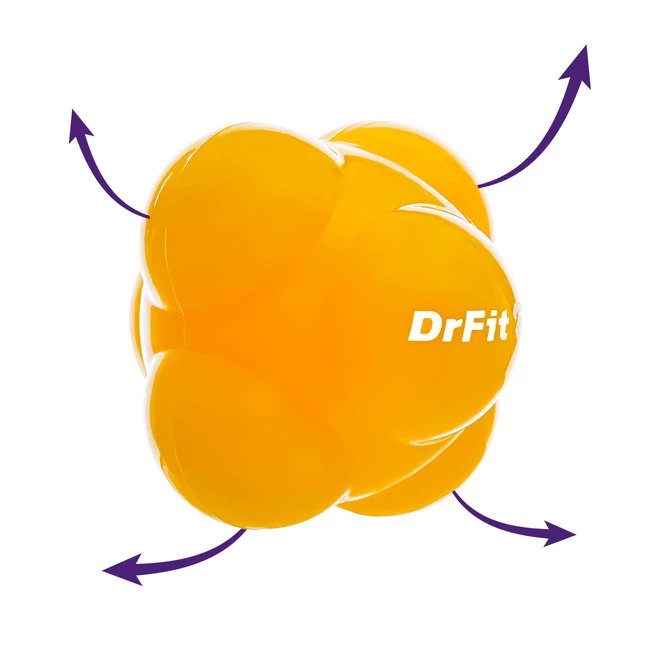 DrFit Piłka do treningu refleksu sensoryczna do ćwiczeń zręcznościowych żółta