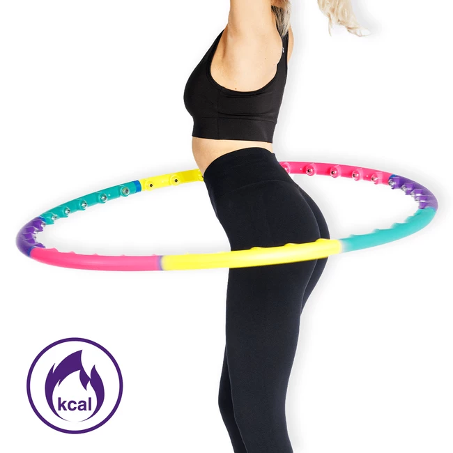 DrFit Hula hop składane 8 elementów z wypustkami masujące ø 95 cm wielokolorowe