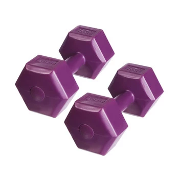 DrFit Hantle sześciokątne w kształcie heksagonów  3 kg fioletowe (2 sztuki)