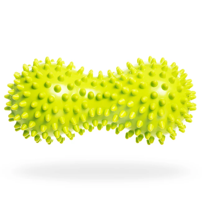 DrFit Podwójna piłeczka sensoryczna duoball z masującymi wypustkami zielona
