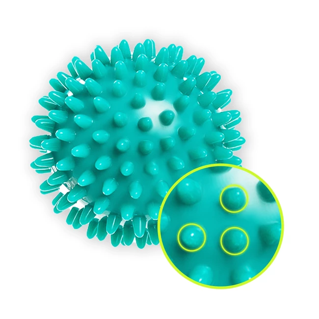 DrFit Miękka relaksująca piłka do masażu rehabilitacyjnego z wypustkami sensorycznymi ø 8 cm zielona