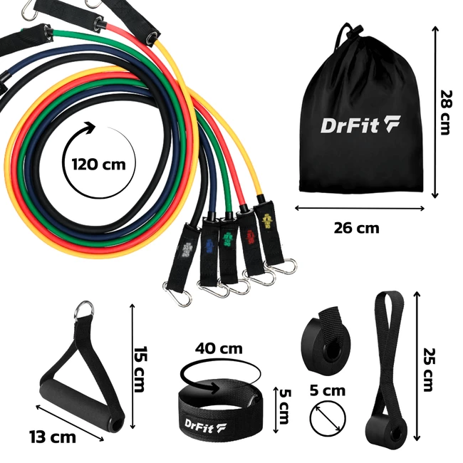 DrFit Ekspandery - zestaw 5 gum oporowych do ćwiczeń