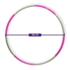 DrFit Hula hop gładkie składane koło treningowe 8-elementowe do modelowania sylwetki ø 100 cm szaro-różowe