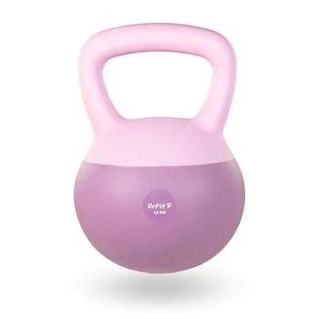 DrFit Kettlebell odważnik winylowy do ćwiczeń siłowych fioletowy 10kg