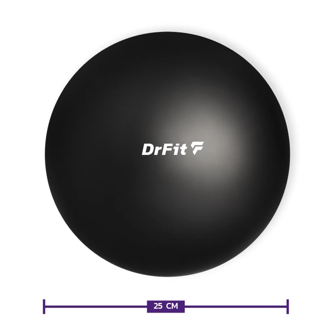 DrFit Piłka gimnastyczna wytrzymała do ćwiczeń, rehabilitacji i treningów ø 25 czarna