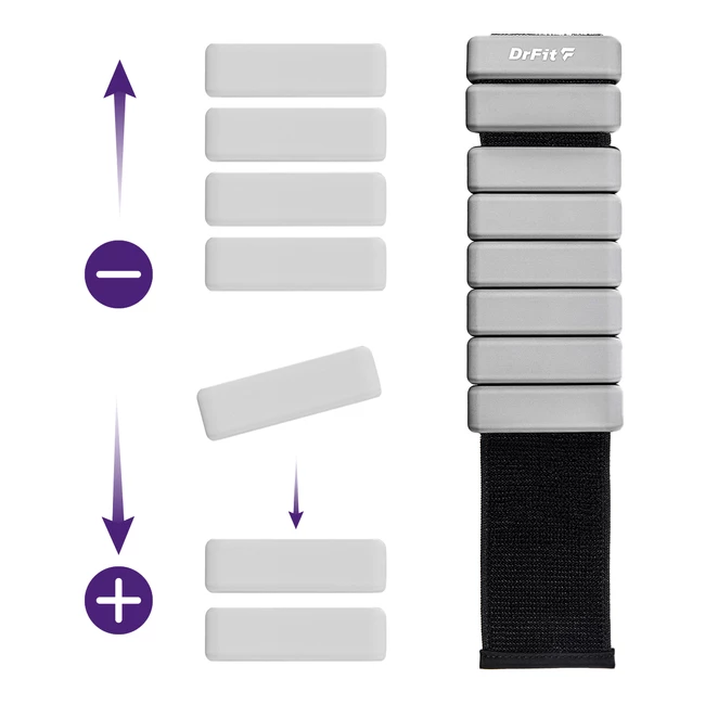 DrFit regulowane obciążniki silikonowe na kostki i nadgarstki 0,45 kg (para) szare