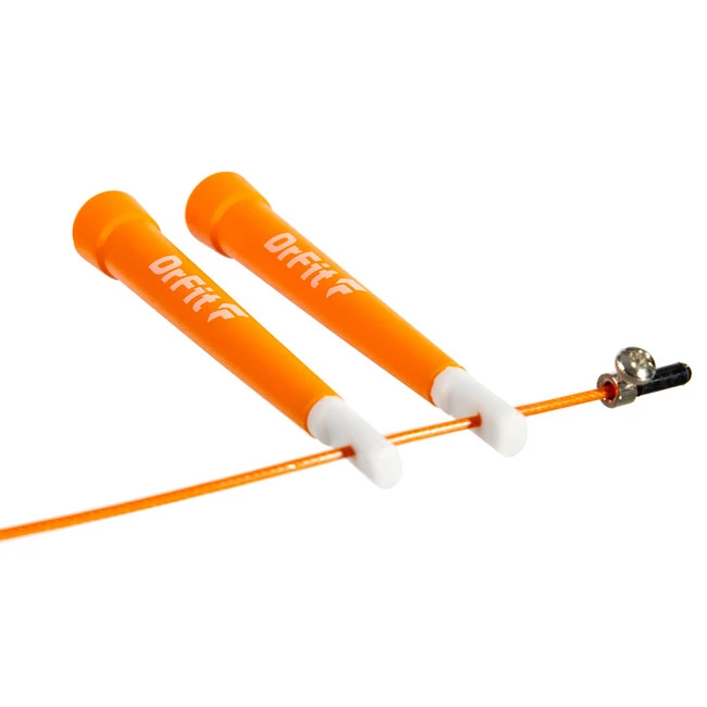 DrFit Skakanka 3 m z wytrzymałą stalową linką z możliwością regulacji do treningu fitness cardio pomarańczowa