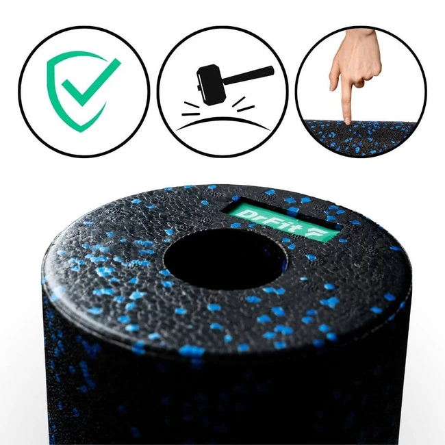 DrFit Zestaw piankowych rollerów do masażu i rehabilitacji - 4 elementy niebieskie kropki