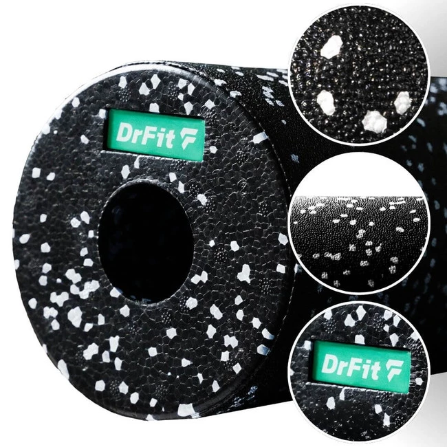 DrFit Zestaw piankowych rollerów do masażu i rehabilitacji - 4 elementy białe kropki