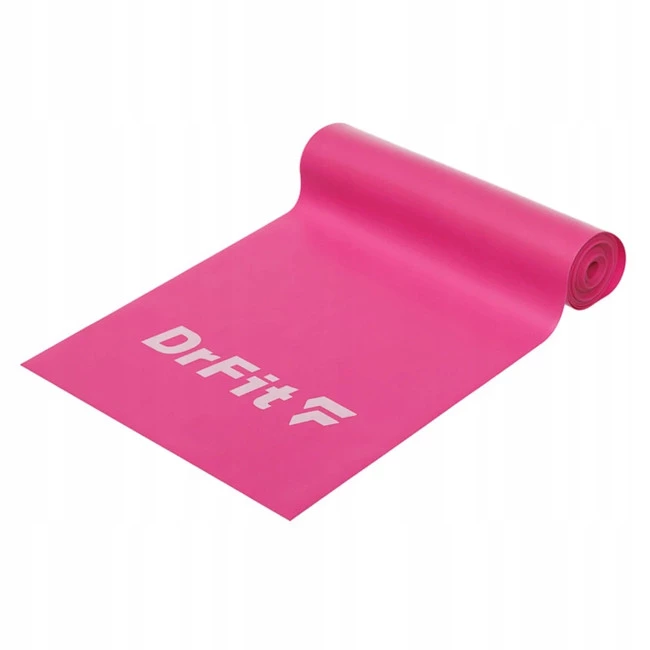 Różowy zestaw treningowy - mata NBR, hantle, taśma oporowa i gładki roller Travel