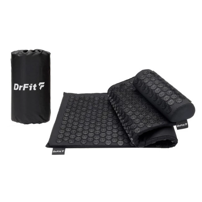 DrFit Mata długa do akupresury + poduszka i torba czarne igły