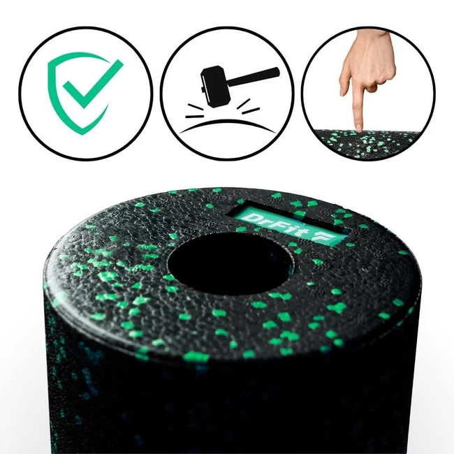 DrFit Zestaw piankowych rollerów do masażu i rehabilitacji - 4 elementy zielone kropki