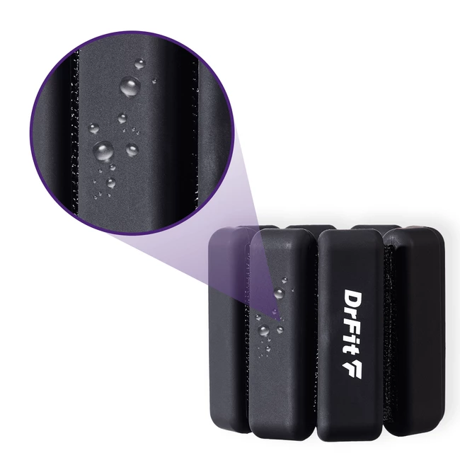 DrFit regulowane obciążniki silikonowe na kostki i nadgarstki 0,45 kg (para) czarne