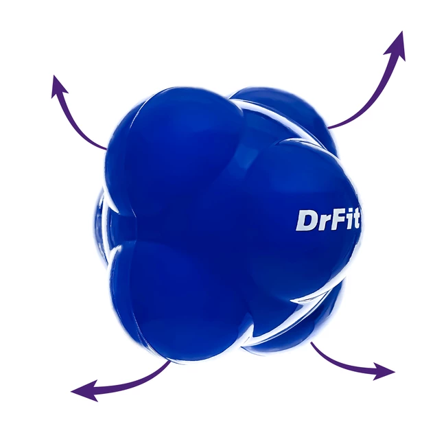 DrFit Piłka do treningu refleksu sensoryczna do ćwiczeń zręcznościowych niebieska