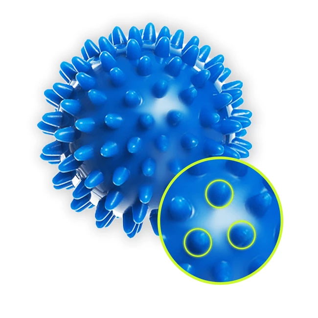 DrFit Miękka relaksująca piłka do masażu rehabilitacyjnego z wypustkami sensorycznymi ø 7 cm niebieska