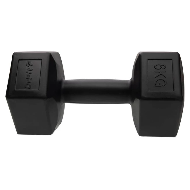 DrFit Hantle sześciokątne w kształcie heksagonów 6 kg czarne (2 sztuki) 6 kg czarne (2 sztuki)