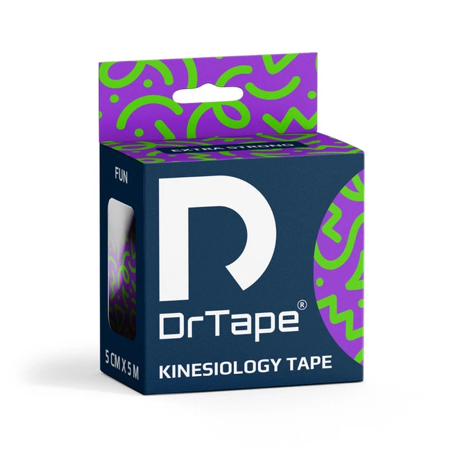 DrTape mocna wodoodporna taśma do tejpingu 5cm x 5m doodles fioletowo zielony