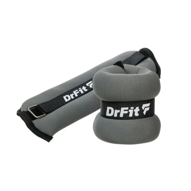 DrFit ciężarki do ćwiczeń na kostki i nadgarstki 1 kg (para) szare
