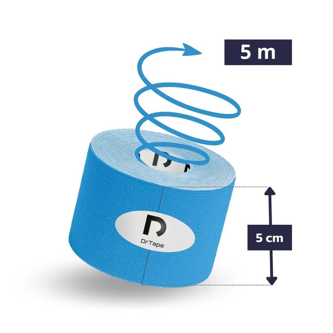 DrTape mocna wodoodporna taśma do tejpingu 5 cm x 5 m niebieska