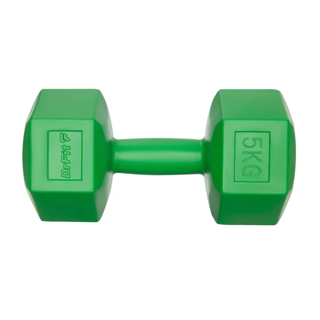 DrFit Hantle sześciokątne w kształcie heksagonów 6 kg czarne (2 sztuki)