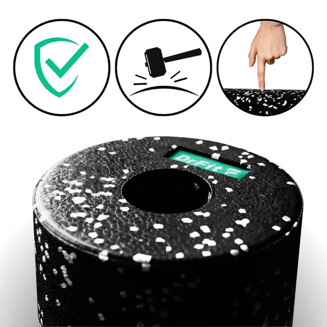 DrFit Zestaw piankowych rollerów do masażu i rehabilitacji - 4 elementy białe kropki