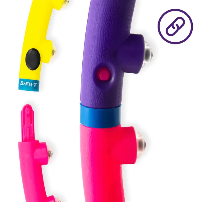 DrFit Hula hop składane 8 elementów z wypustkami masujące ø 95 cm wielokolorowe