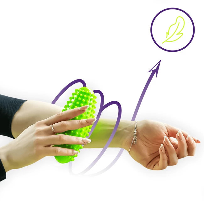 DrFit Wałek do masażu z wypustkami 16 cm zielony