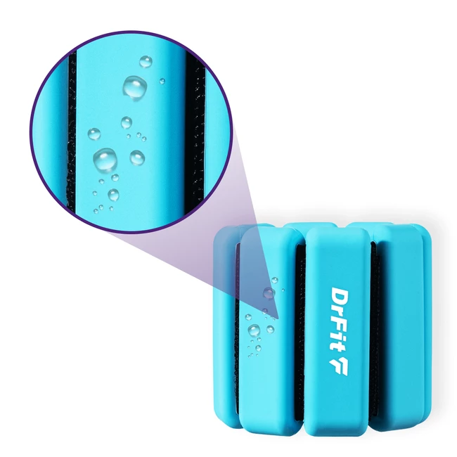 DrFit regulowane obciążniki silikonowe na kostki i nadgarstki 0,45 kg (para) niebieskie