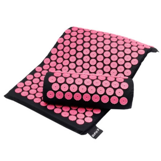 DrFit Mata do akupresury krótka z poduszką i torbą różowe igły