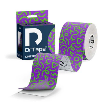 DrTape mocna wodoodporna taśma do tejpingu 5cm x 5m doodles fioletowo zielony