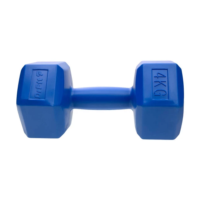 DrFit Hantle sześciokątne w kształcie heksagonów 4 kg niebieskie (2 sztuki)